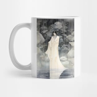 Art Deco Island Elegance - Lady In White Kimono Mug